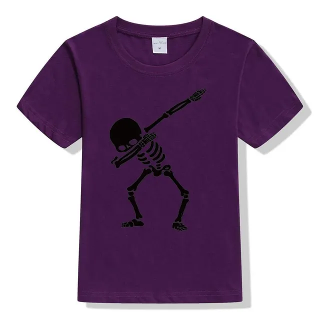Hip Hop Dabbing Skeleton Kids T-Shirt Punk Black Shirts Children Boys Girls Funny Skull Teens T Shirts Toddler Summer Clothes