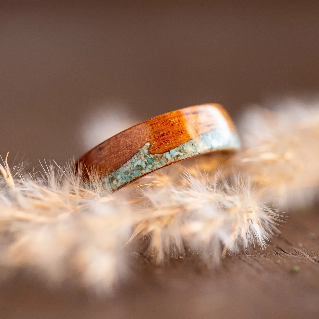 Koa & Turquoise Waves 8mm