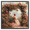 (Multi-Style)Victorian Girl-14CT Stamped Cross Stitch 50*50cm/19.69*19.69in
