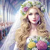 (Box Packaging)Diamond Painting-DIY Crystal Rhinestone Wedding Dress Girl
