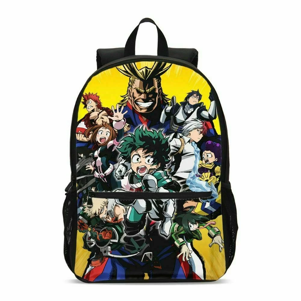 Buzzdaisy My Hero Academia Backpack for School Boys Girls School Bookbag Set Travel Daypack 