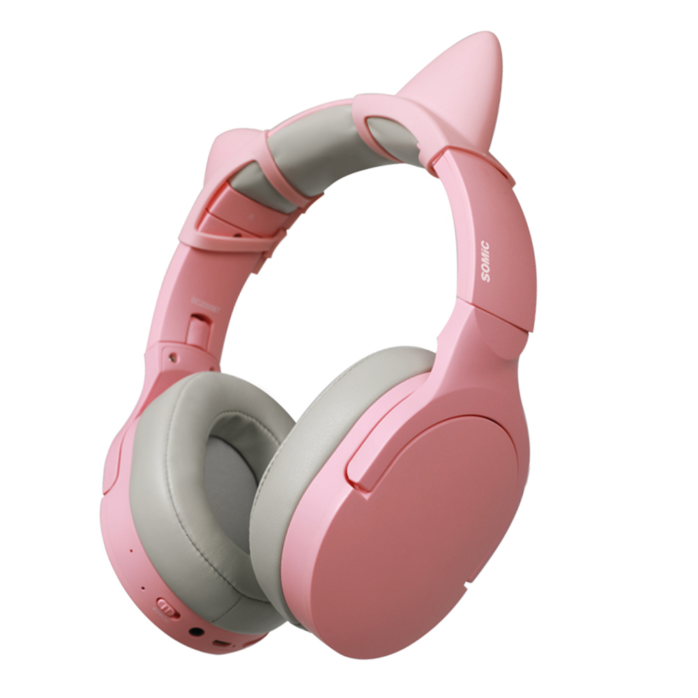 

SOMIC SC2000BT Bluetooth Headphone Foldable Headset w/3.5mm Port (Pink), 501 Original