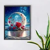 >SALE<5D DIY Full Round Drill Diamond Painting Red Rose Under the Moon Decor 30x40cm
