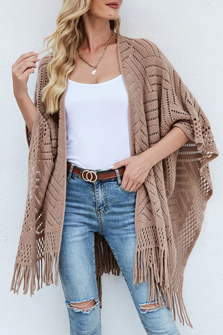 Fashion Street Solid Tassel Tops