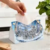 Diamond Painting PU Snow Wolf Tissue Box Tissue Holder
