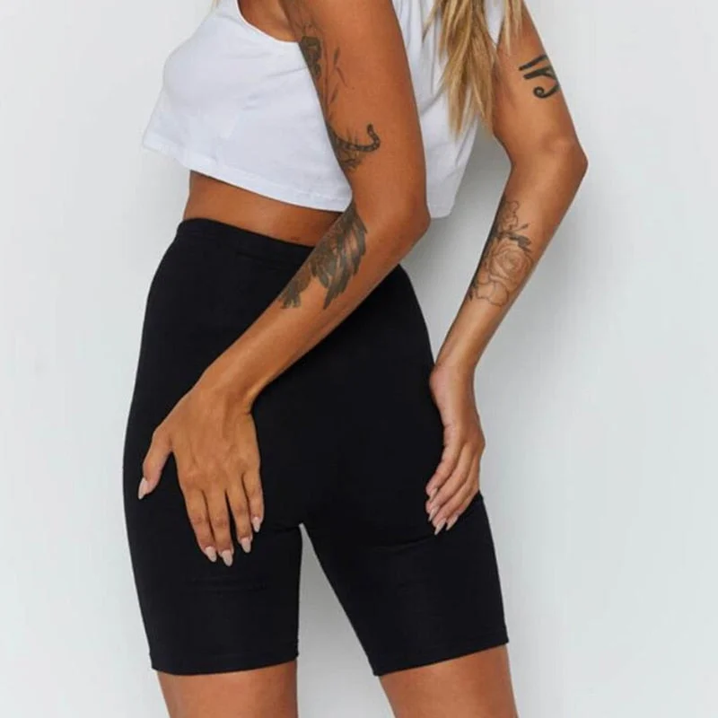 Women Summer Cycling bike Shorts Stretch Basic Short Solid Black Shorts for women female clothing pantalones sweatpants strike