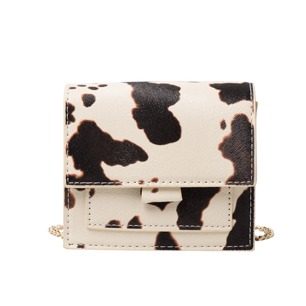 

Fashion Cow Milk Print Crossbody Bag Women PU Mini Shoulder Pouch, Beige, 501 Original