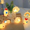 1pc 1.5m 10-led Mixed Color Cloud, Rainbow, Rocket Shaped Battery Powered String Lights For Bedroom, Birthday, Outdoor, Tent Decoration