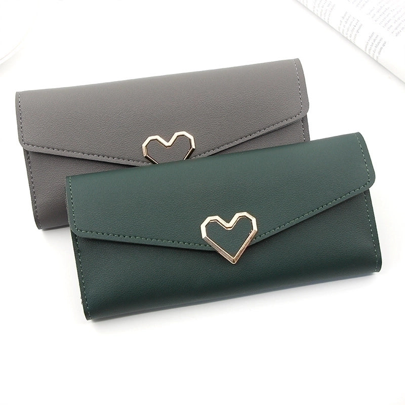 Women’s Heart Shape Pu Leather Lock Clasp Wallets