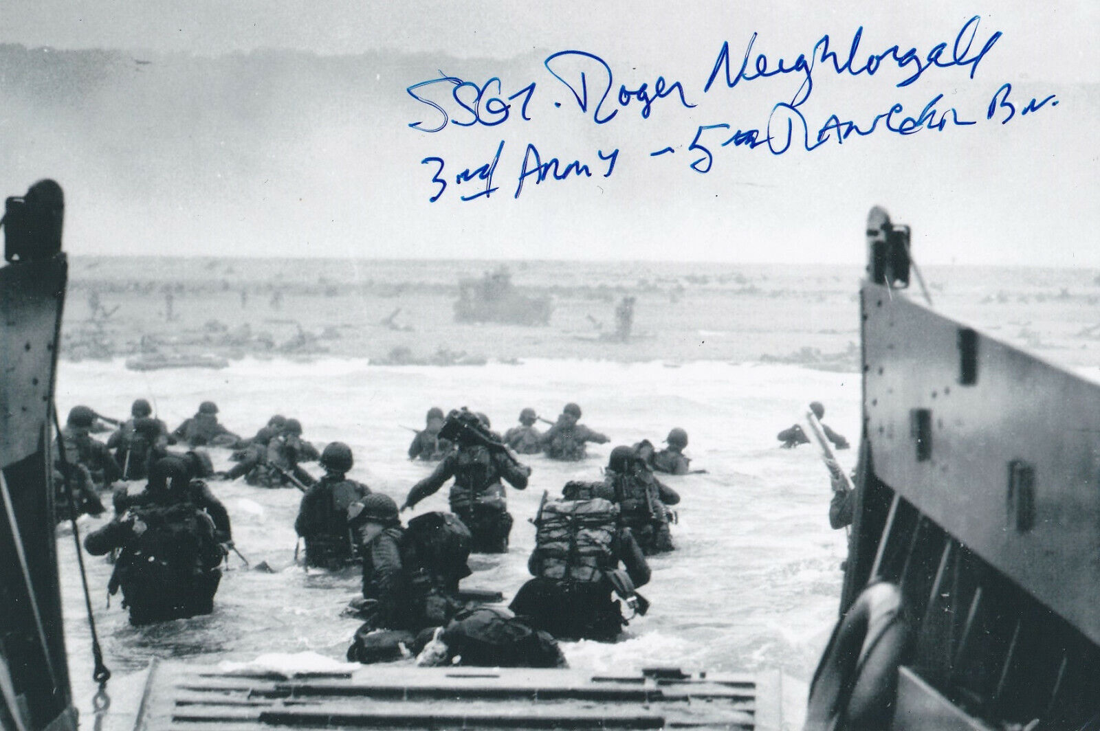 Roger Neighborgall Signed 4x6 Photo Poster painting World War II D-Day 5th Rangers Pointe Du Hoc