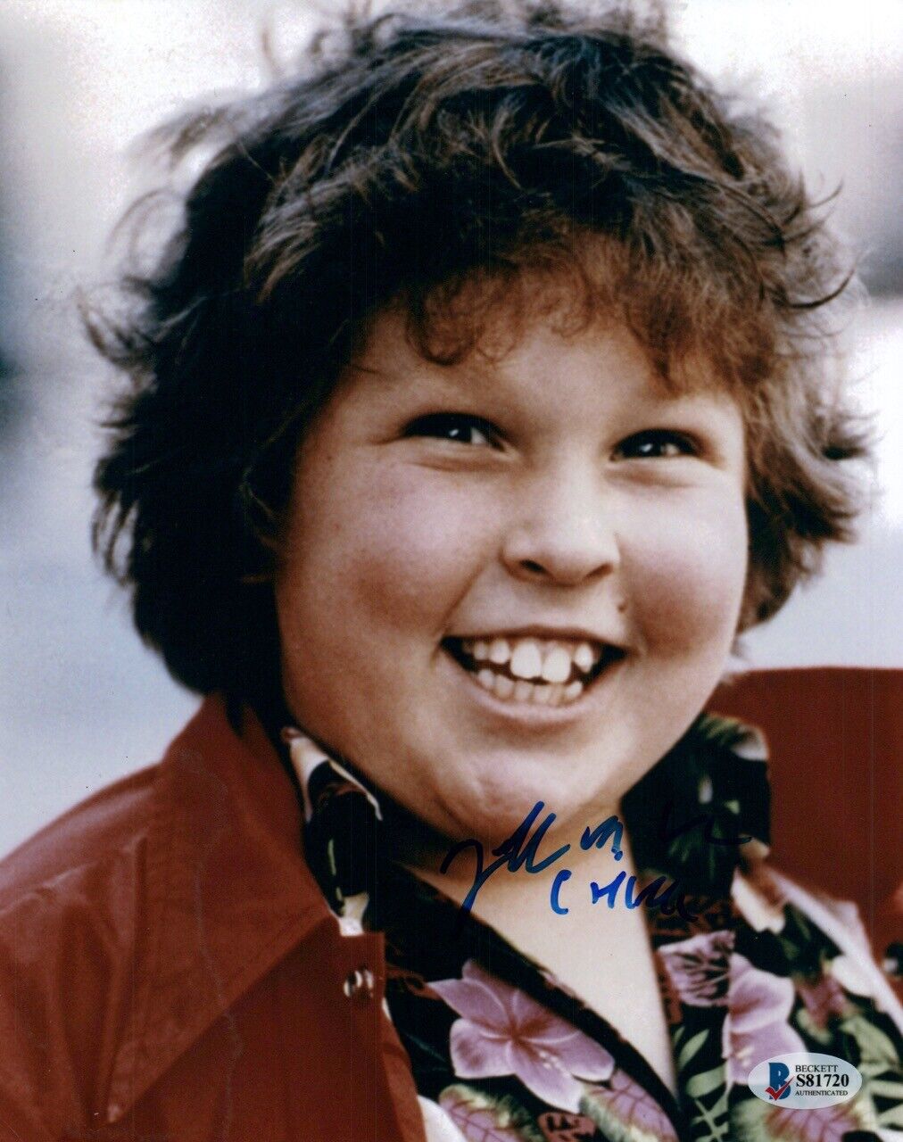 Jeff Cohen Signed Autograph 8x10 Photo Poster painting Chunk The Goonies Beckett BAS COA