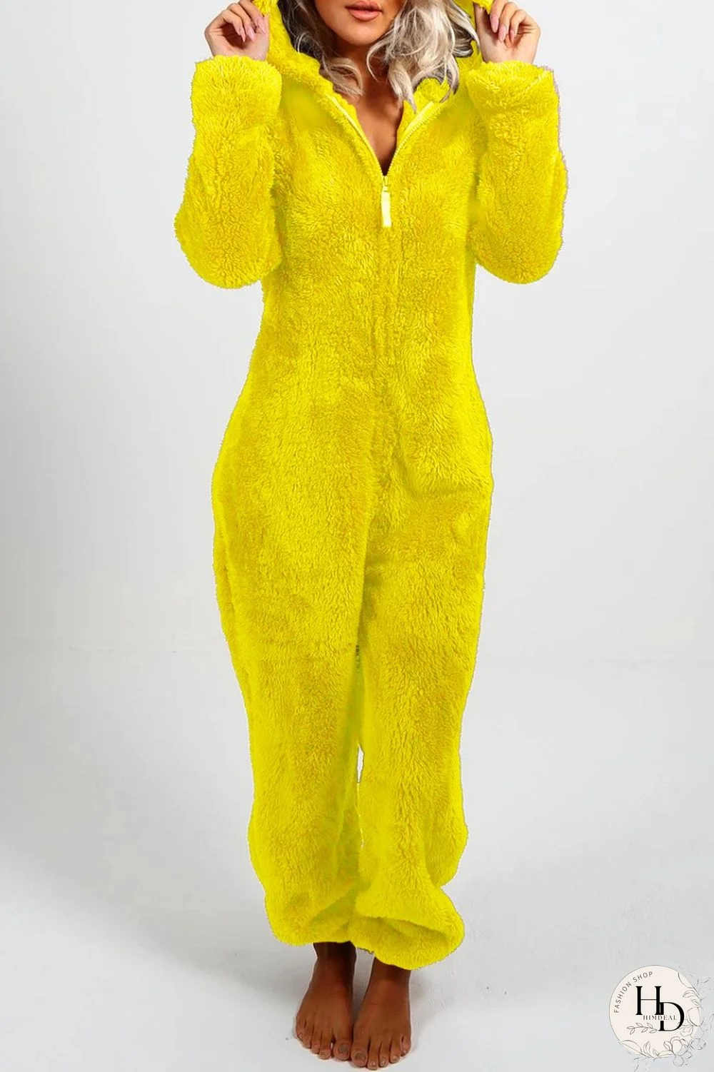 Grey Casual Living Solid Patchwork Hooded Collar Regular Jumpsuits