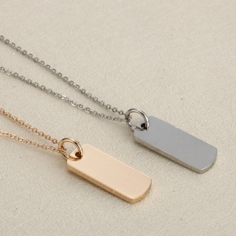 Minimalist Solid Color Stainless Steel Pendant Necklace Stainless Steel Necklaces