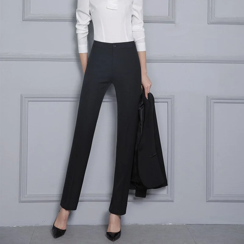 Women Formal Pants 2019 Autumn High Waist Ladies Straight Office Trousers Work wear Big Plus Size S~4XL 5XXXXXL Pantalon Femme