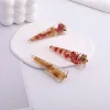 Exquisite Handmade Dried Flower Drop Drip Barrettes Hair Clips