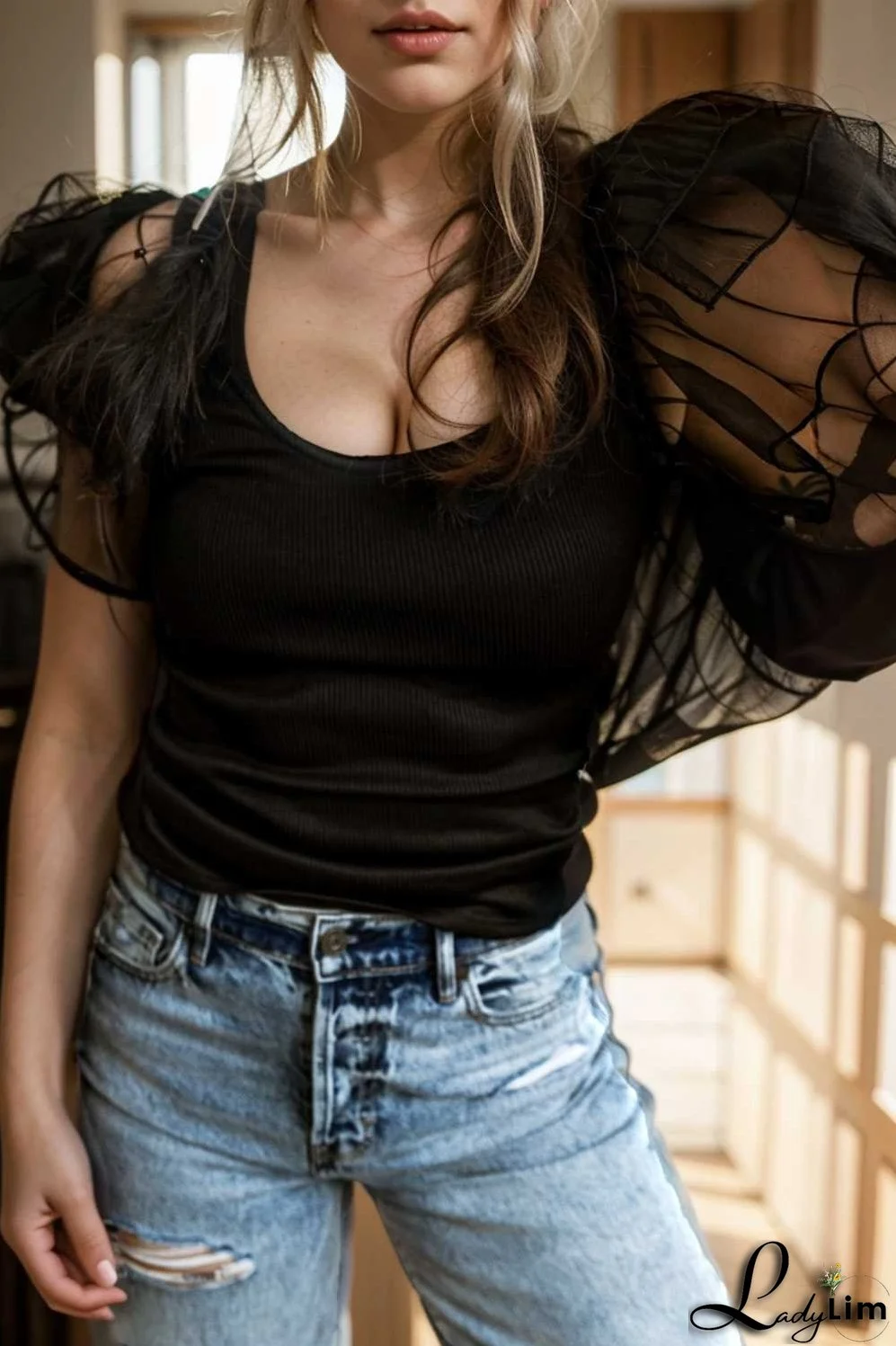 simple round neck pleated short sleeve t shirt circular cap drop shoulder scoop jewel closed