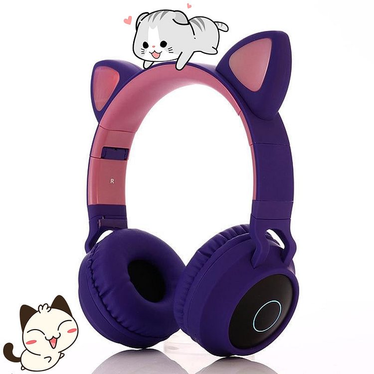Bluetooth 5.0 Cute Cat Ear Headphones - Gotamochi Kawaii Shop, Kawaii Clothes