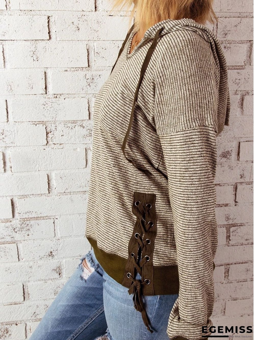 Hoodie Long Sleeve Knitted Shirts & Tops | EGEMISS