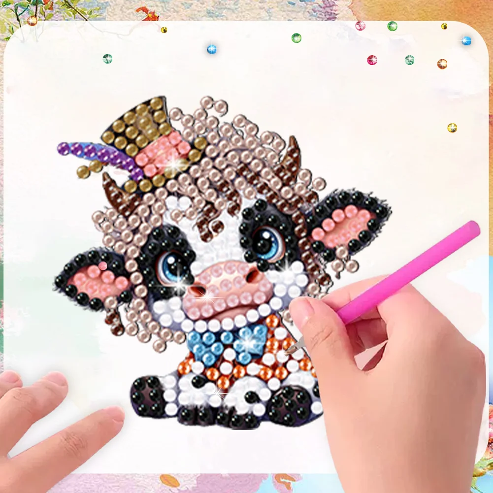 6Pcs DIY Animal Acrylic Special Shape Fridge Stickers Diamond Painting Fridge Magnet