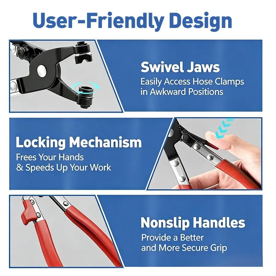 9PCS Hose Clamp Pliers, Automotive Pliers Kit,Long Reach Hose Clamp Tool Remover for Water Hose and Automotive Coolant Radiator Heater with Flexible Wire Long Reach Hose Clamp and Flat Band Pliers #summerfinds