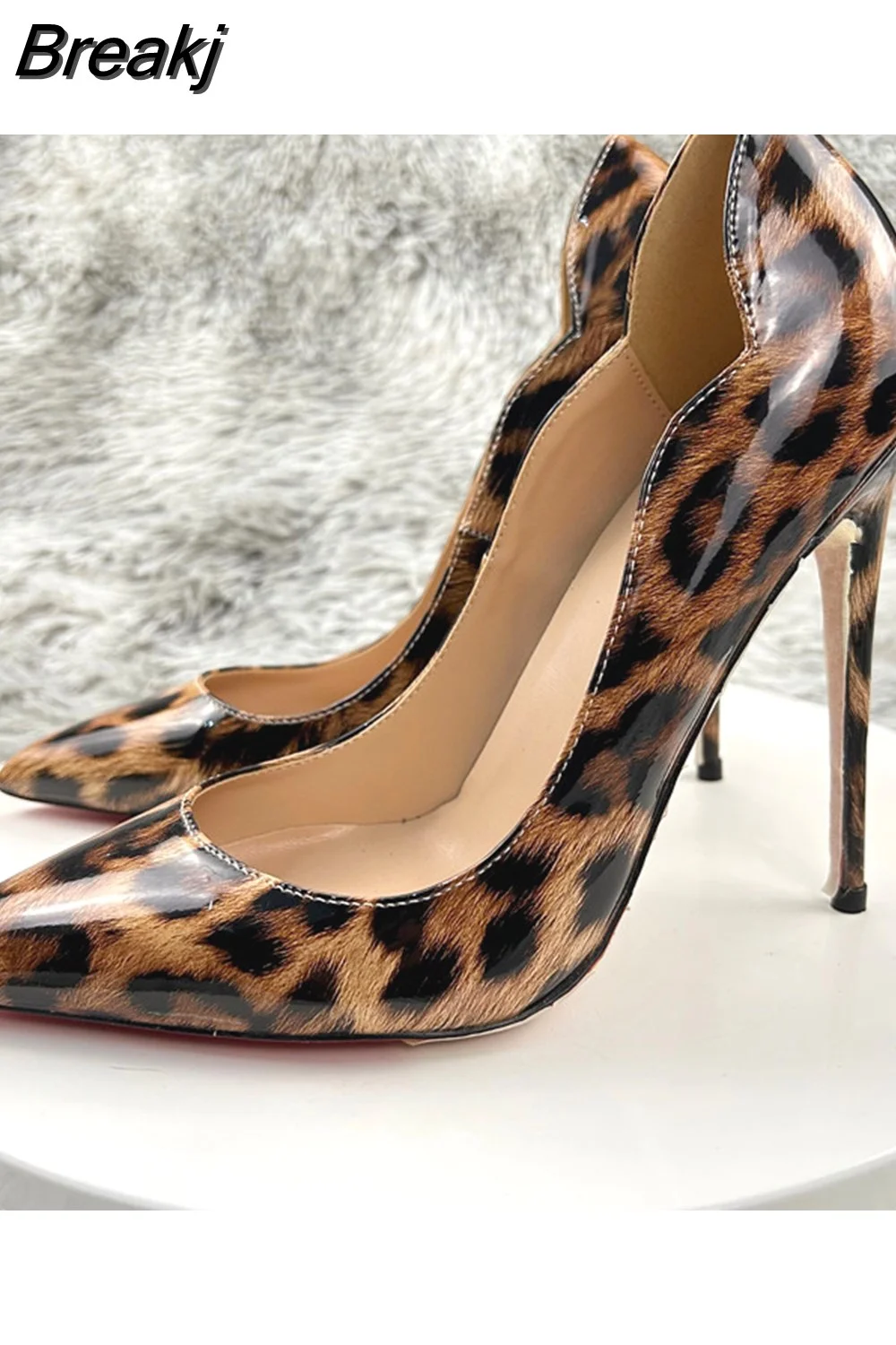 Breakj Print Sexy Women Pumps Shoes Women High Heels Pointed Toe Wedding Shoes 12cm Chaussure Femme QP023 ROVICIYA