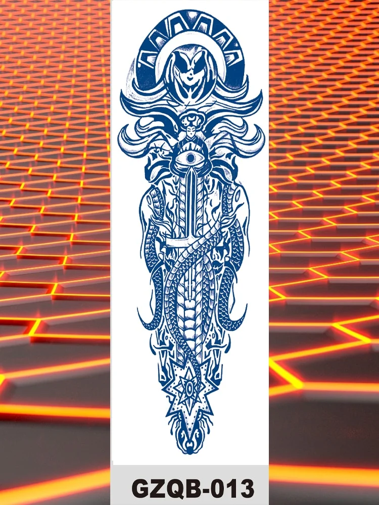 Temporary Flower Full Arm Tattoos Stickers Indian Wolf Dragon Navigator Totem Juice Ink Men Women Girl Leg Fake Tatoo Hot Sale