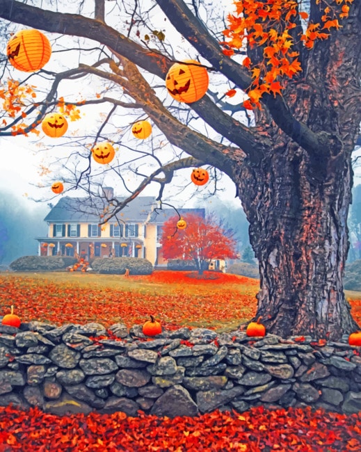 

Autumn Halloween – Landscapes Paint By Numbers - 40*50CM, 501 Original