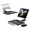 Mobile Phone, Tablet Folding Stand Set With Bluetooth Keyboard And Mouse Metal Stand 360&deg; Rotating Magnetic Suction