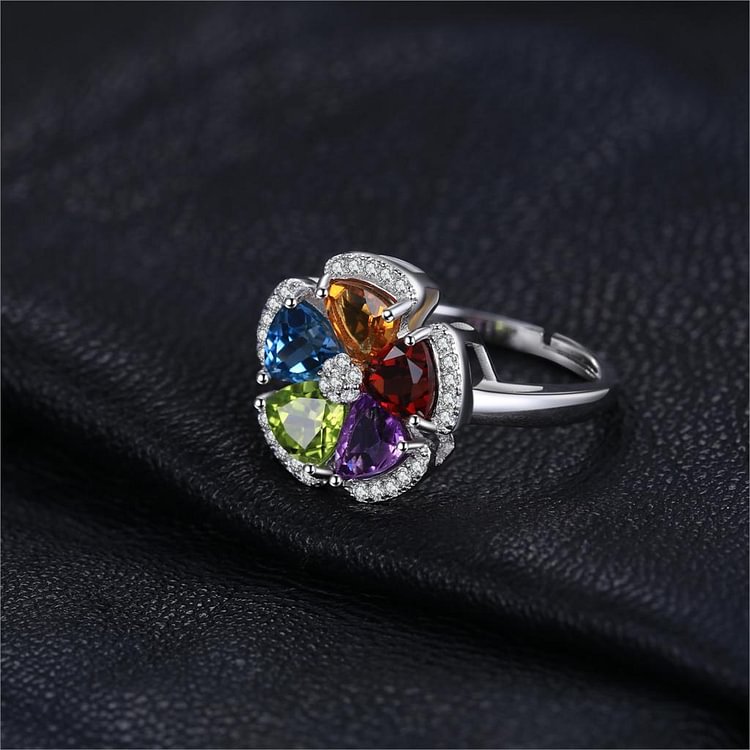 YOY-Genuine Multicolor Topaz  Ring
