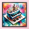 (US Only)Piano Printed Cross Stitch Kit 45x45cm DIY 11CT Thread Art Needlework Home Decor