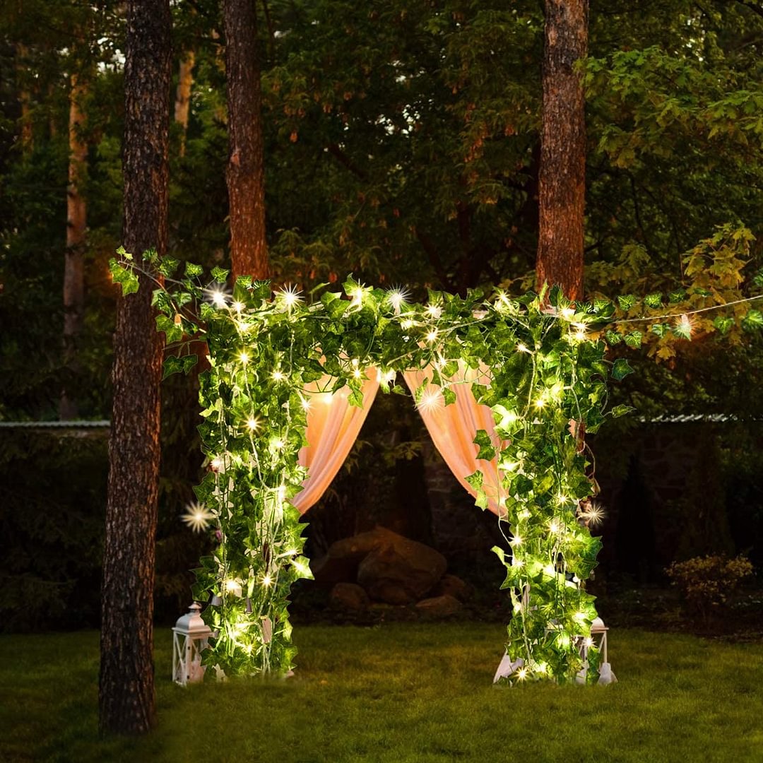 Artificial Ivy Garland With String Lights