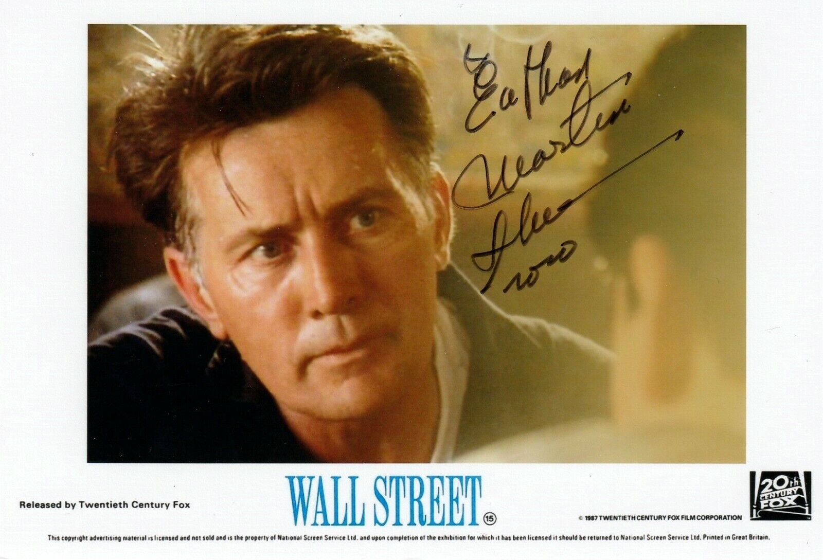 Martin Sheen REAL hand SIGNED 4x6 Wall Street Movie Photo Poster painting #2 COA West Wing