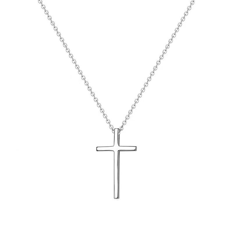 925 Sterling Silver Plating Cross Pendant Necklace