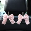 Polka Dot Bowknot Car Backseat Hanger Hooks for Bags and Purse