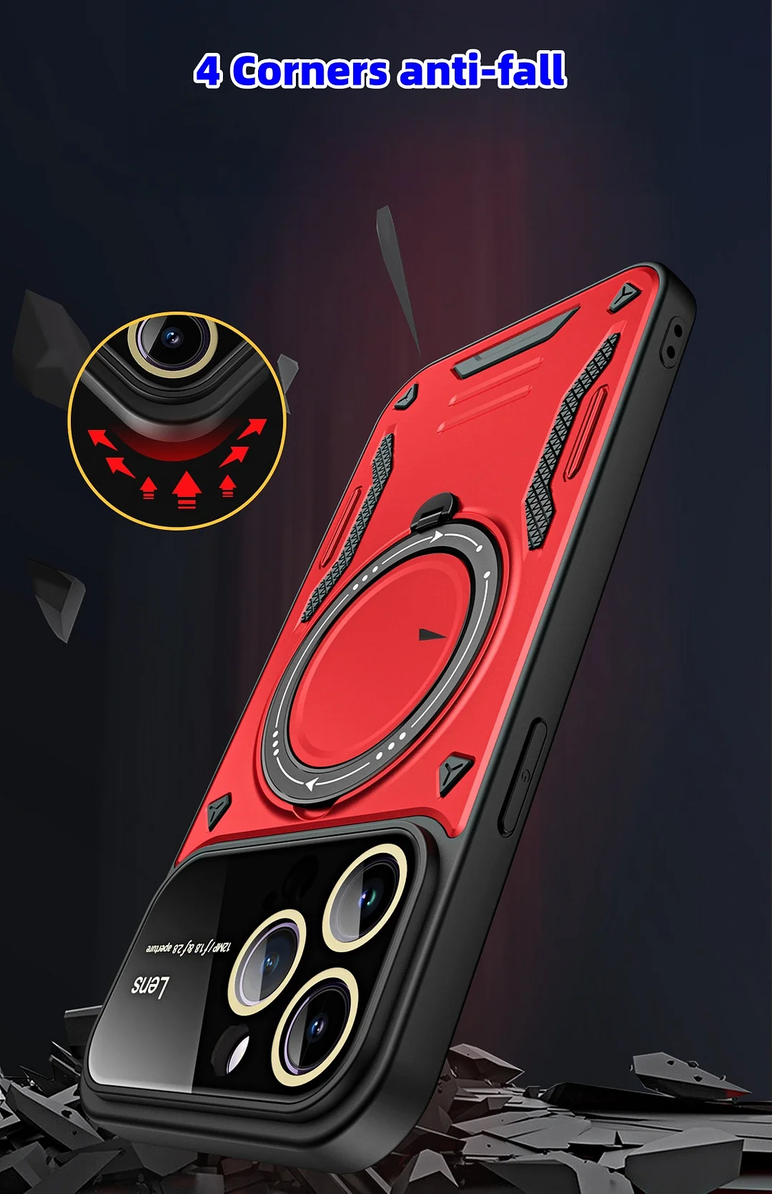 New Apple anti-fall large window stand mobile phone case