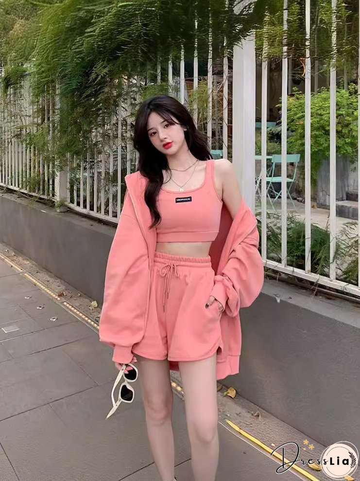 Women's Fashion Leisure Fitness Running Three-piece Sports Suits