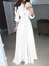 Simple Lace-Up Long Sleeves Maxi Dresses
