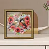 Flowers and Birds DIY Special Shaped Drill Wooden Diamond Painting Tabletop Ornaments Kit with Photo Frame Desktop Diamond Art Kits Double-Sided Pattern for Adults/Beginners Home Decor