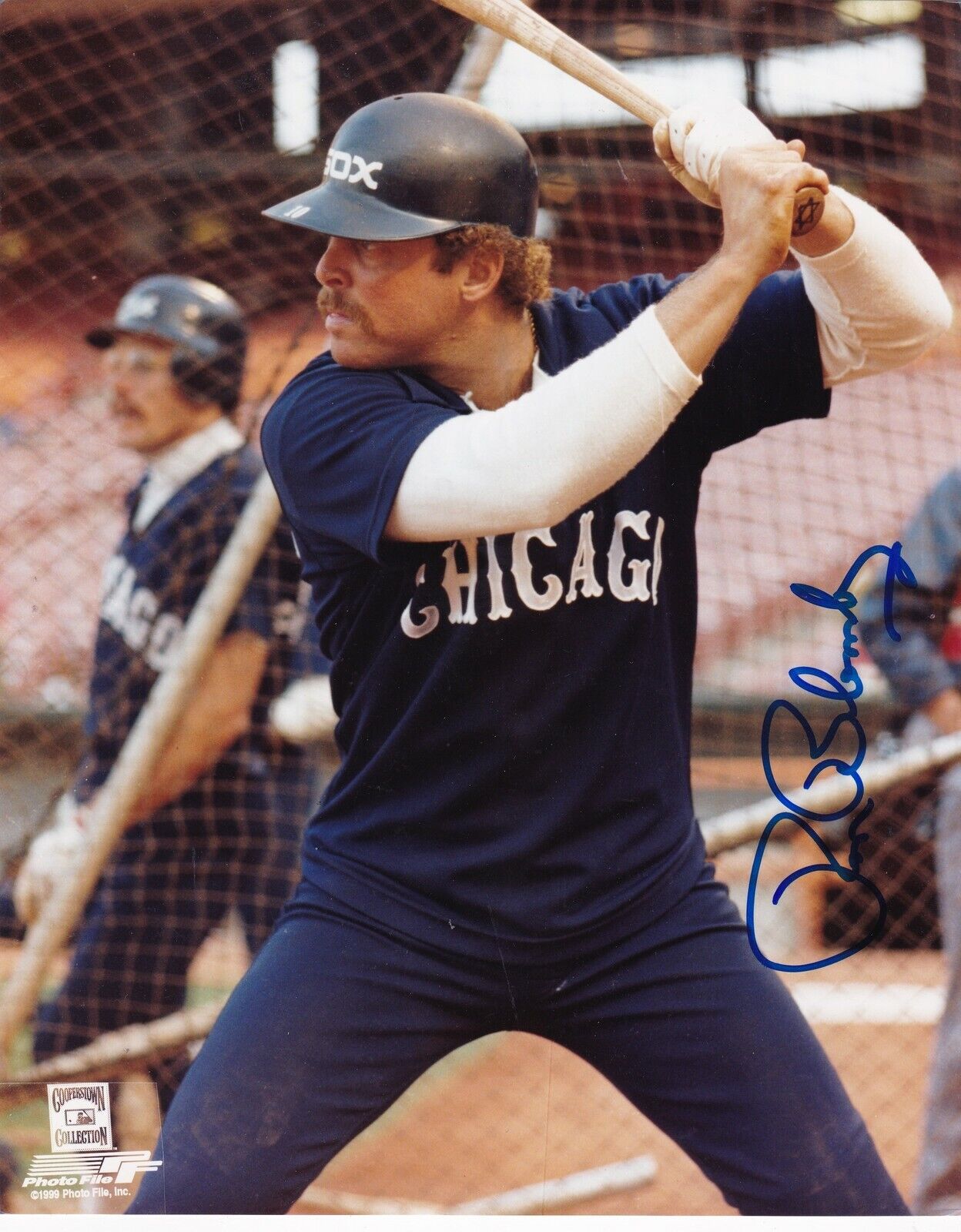 RON BLOMBERG CHICAGO WHITE SOX ACTION SIGNED 8x10