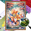Bead Embroidery - Partial Printed 9CT Nine-tailed Fox Cross Stitch Kit(76x54 CM)