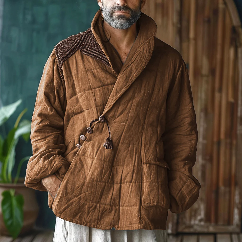 Men's Linen Bohemian Ethnic Casual Padded Simple Casual Jacket-inspireuse