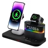 5 in 1 Wireless Charger, 23W Wireless Charging Station for iPhone Samsung Galaxy Google Pixel etc. for iWatch, AirPods with Night Light and Alarm