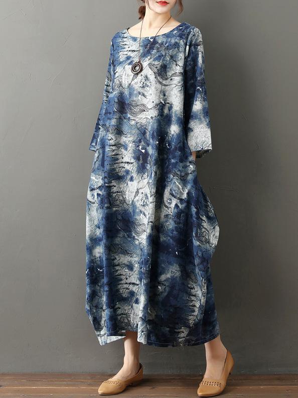 Comfortable Tie and dye Cotton Long Dress