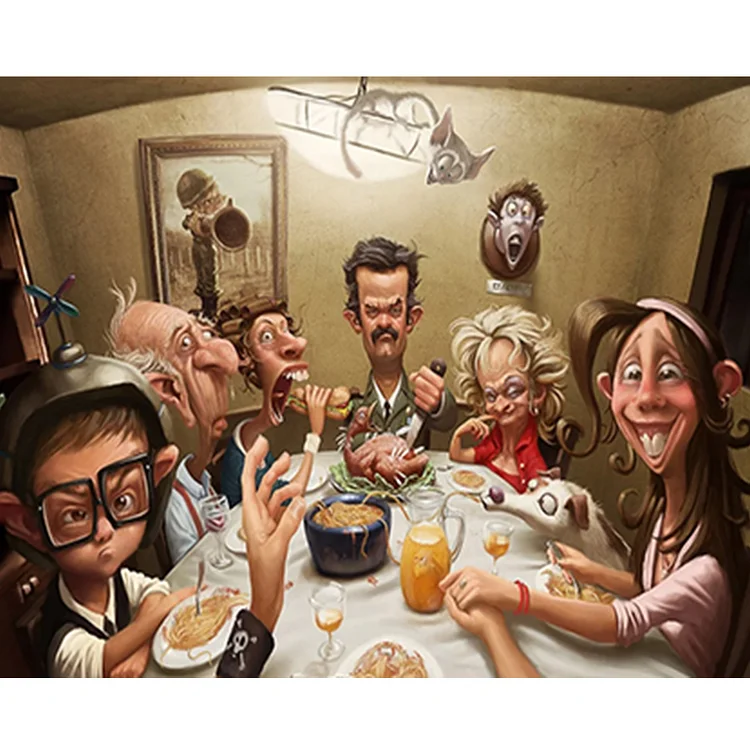 Funny Family - Painting By Numbers - 50*40CM gbfke