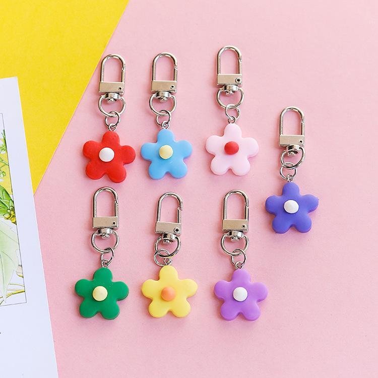 Colorful Flower Clay Keychain