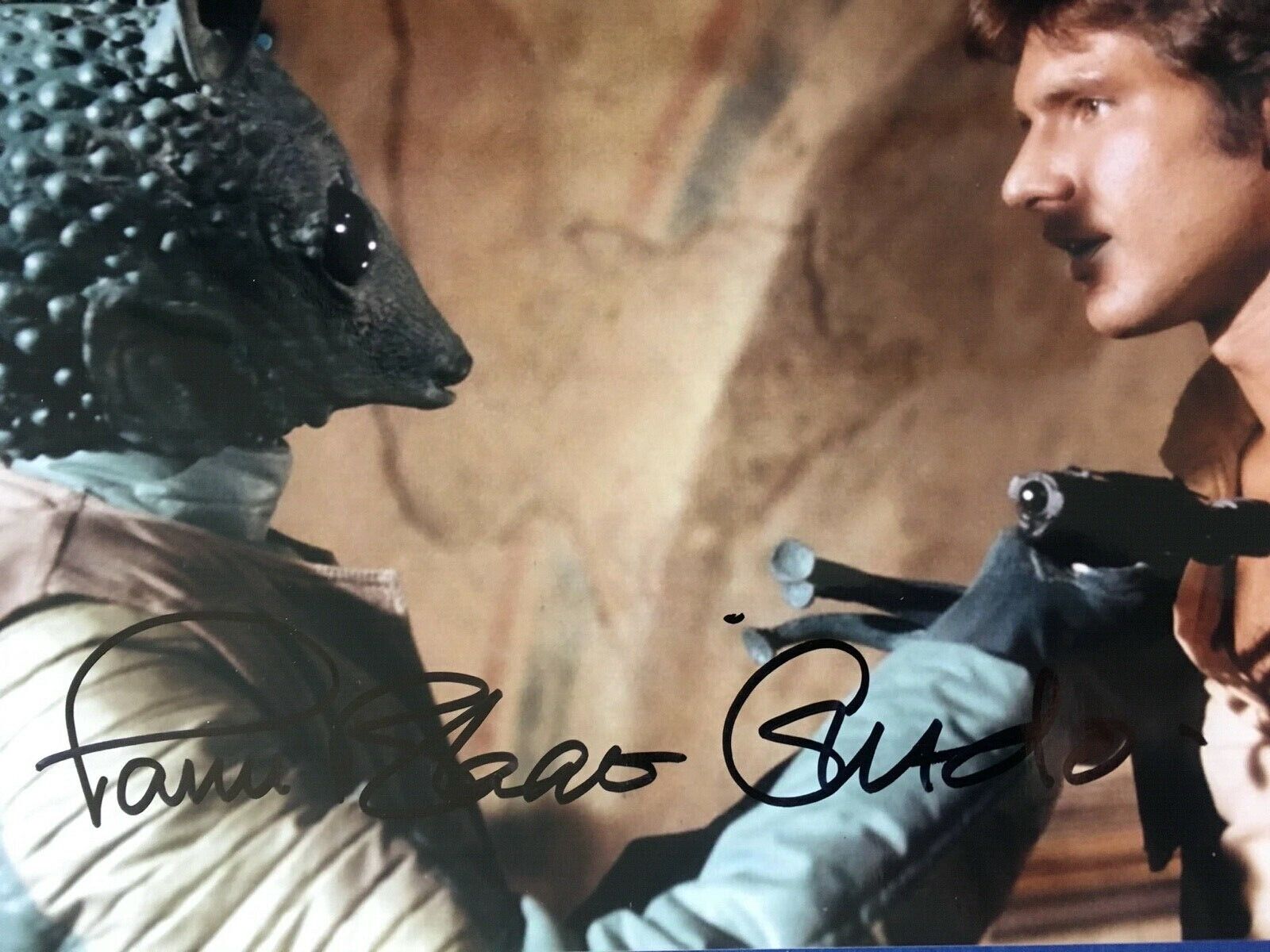 Paul Blake - POPULAR ACTOR - GREEDO - EXCELLENT SIGNED STAR WARS Photo Poster paintingGRAPH