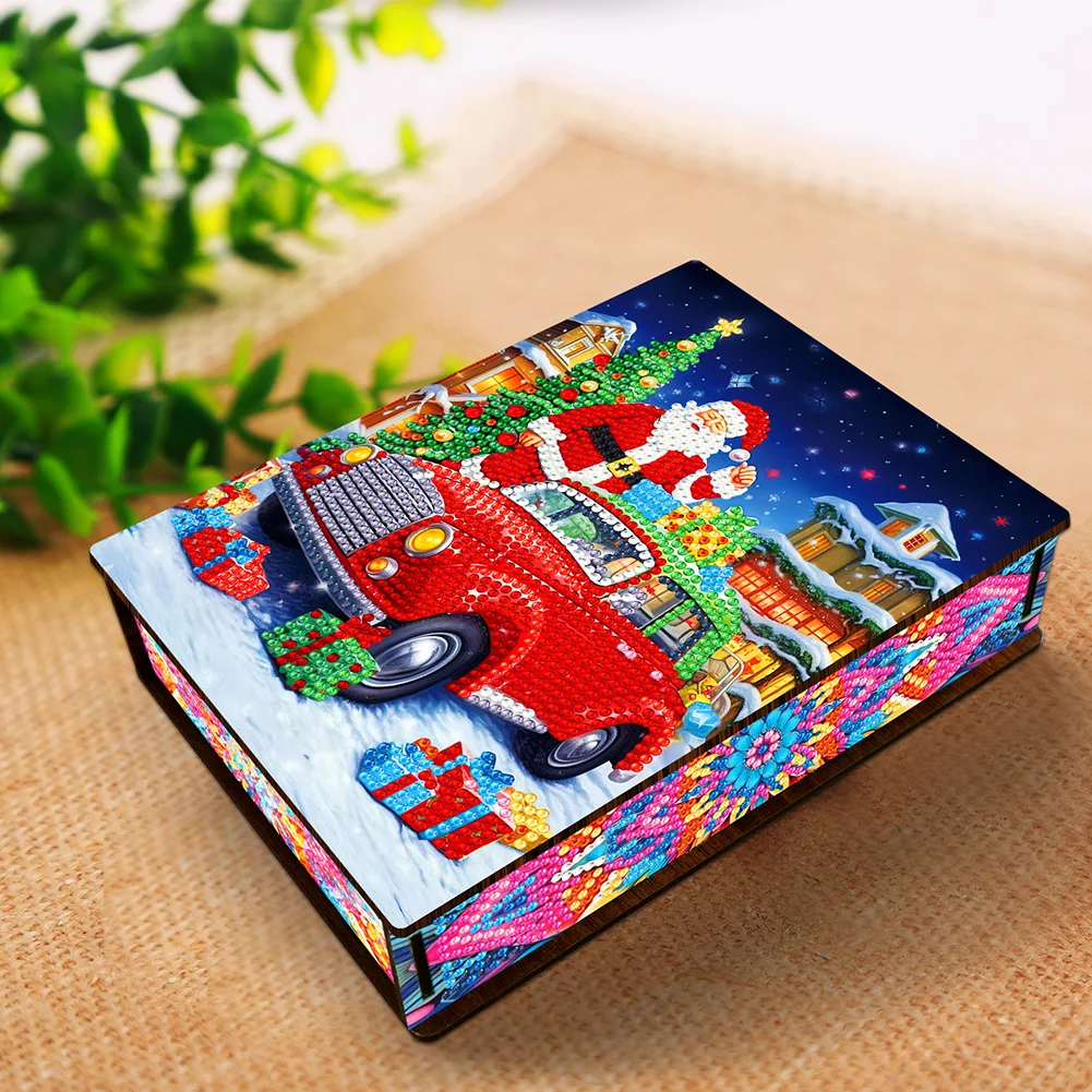 DIY Xmas Car Diamond Painting Jewelry Storage Box DIY Special Shaped Drill Case