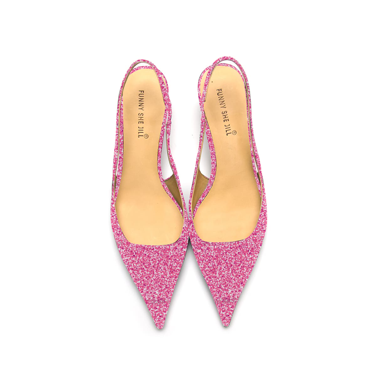 Peach Kitten Heels Sexy Stiletto Pumps  Sparkly Ankle Strap Heels Sandals Dress Shoes for Women