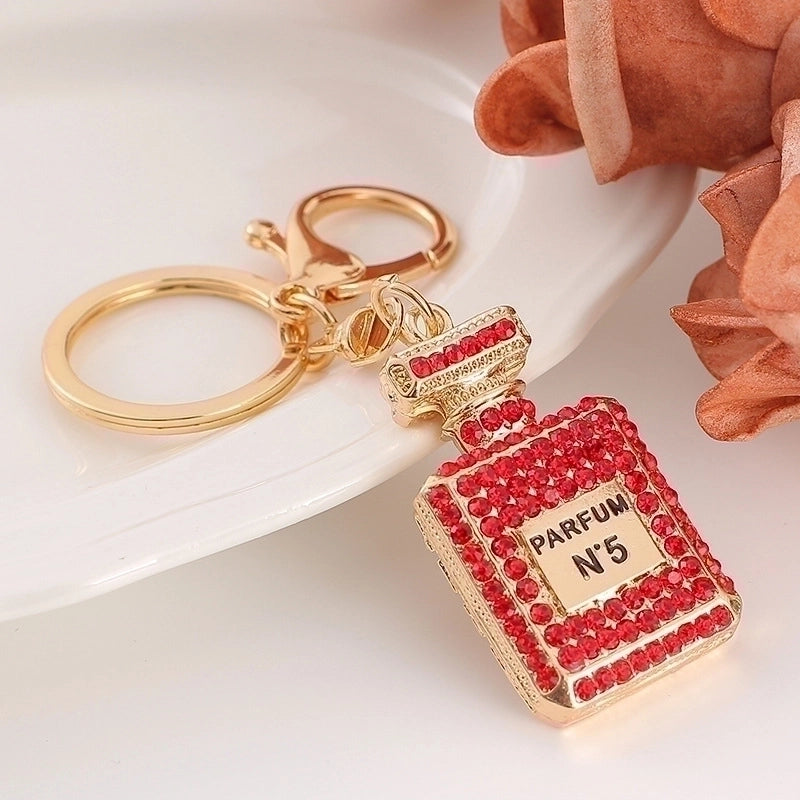 Fashion Letter Square Alloy Inlay Rhinestones Women’s Bag Pendant Keychain 1 Piece