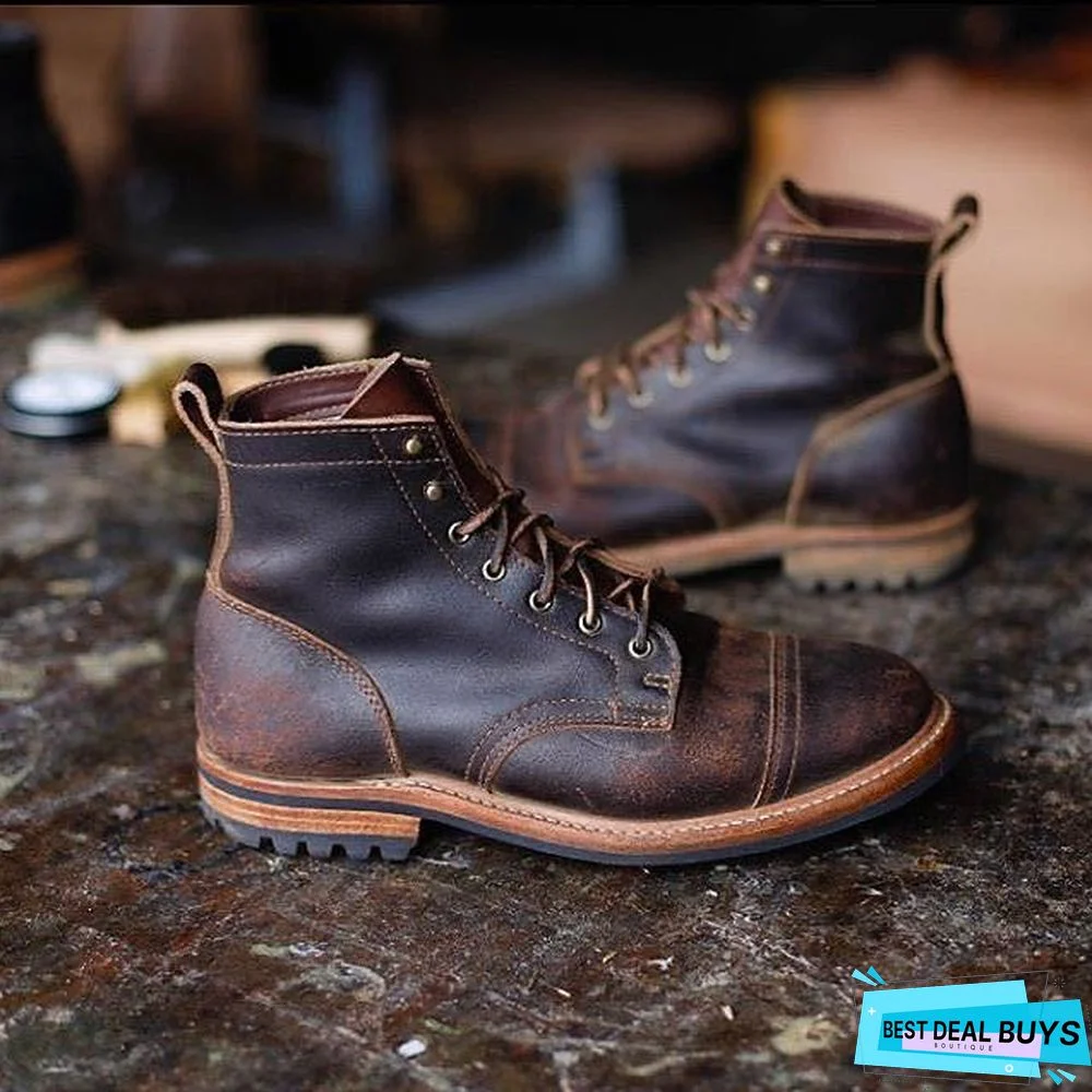 Men's Fall / Winter Casual Daily Boots Pu Black / Army Green / Blue / Square Toe